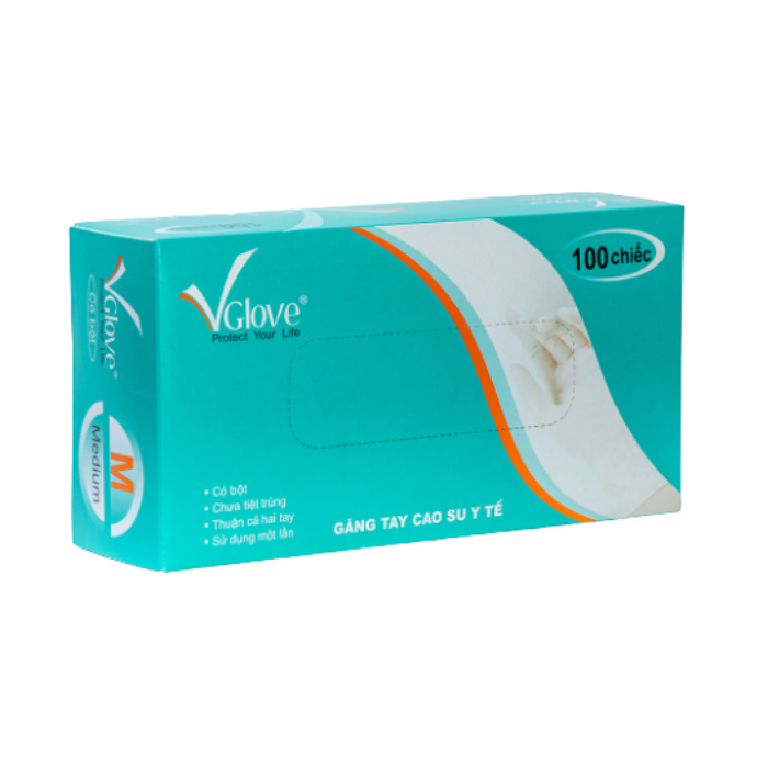 Găng Tay Y Tế Vglove Có Bột Size M (H/100C)