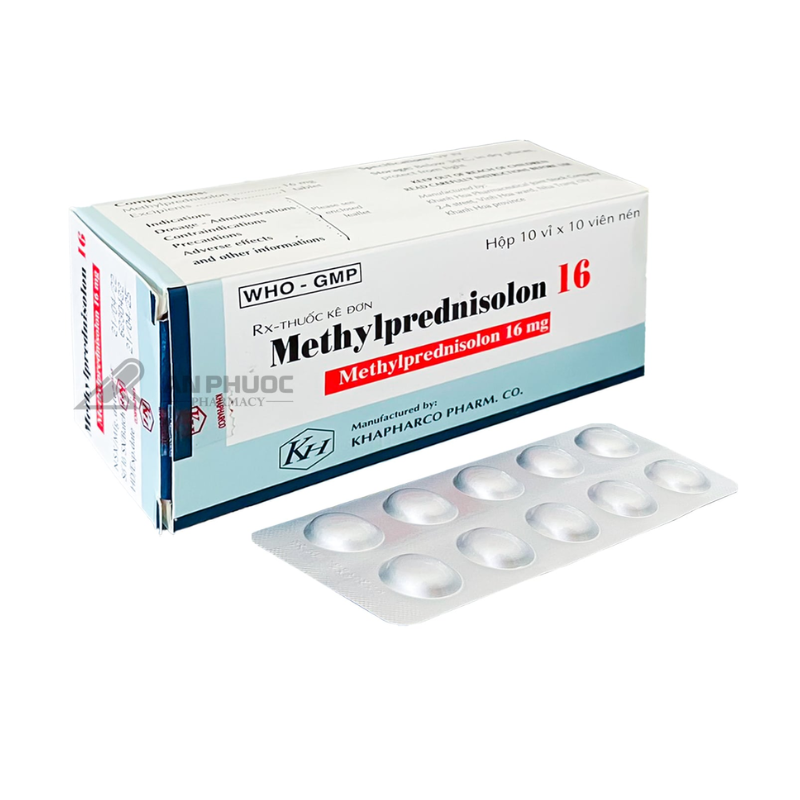 Methylprednisolone 16mg Khapharco vỉ nhôm (H/100V)