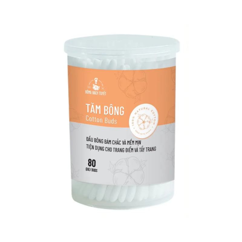 Tăm Bông Bạch Tuyết Người Lớn Cotton Buds (H/80Q)