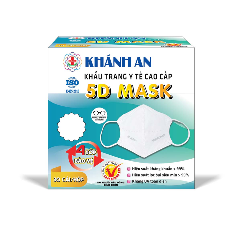 Khẩu trang y tế 5D MASK Khánh An xanh (H/30c)