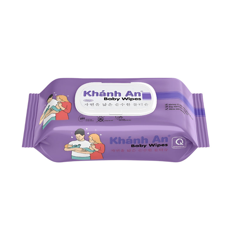 Khăn ướt Khánh An tím 180gr