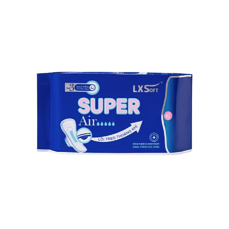 BVS LXSoft Super Air bạc hà ban đêm có cánh 360mm (Gói 3M)