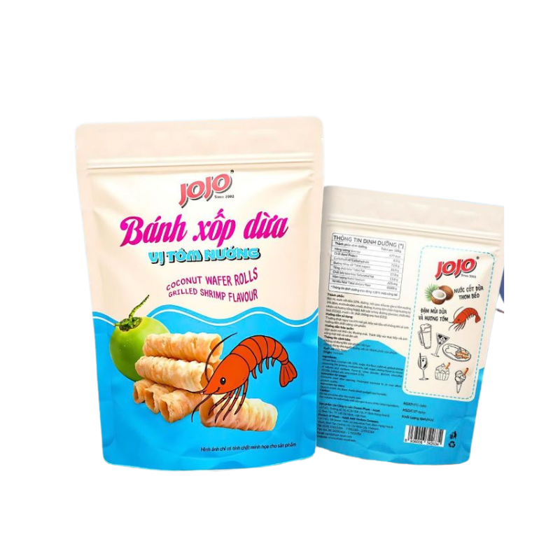 Bánh xốp dừa vị tôm nướng JoJo 55g