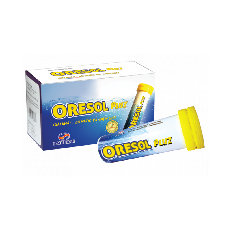 Oresol Pluz Hadiphar (Hộp 10 tube x 10 viên)