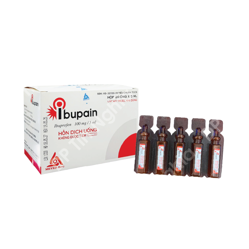 Ibupain Ibuprofen 100mg/5ml Meyer-BPC (H/20 ống)