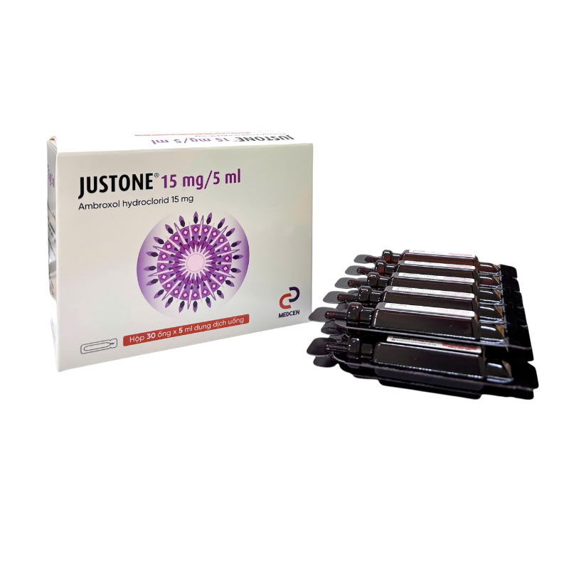 Justone 15mg/5ml Ambroxol Medcen (Hộp 30 ống)