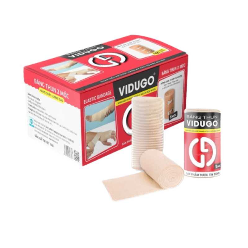 Băng thun 2 móc màu da Vidugo (H/12 cuộn)