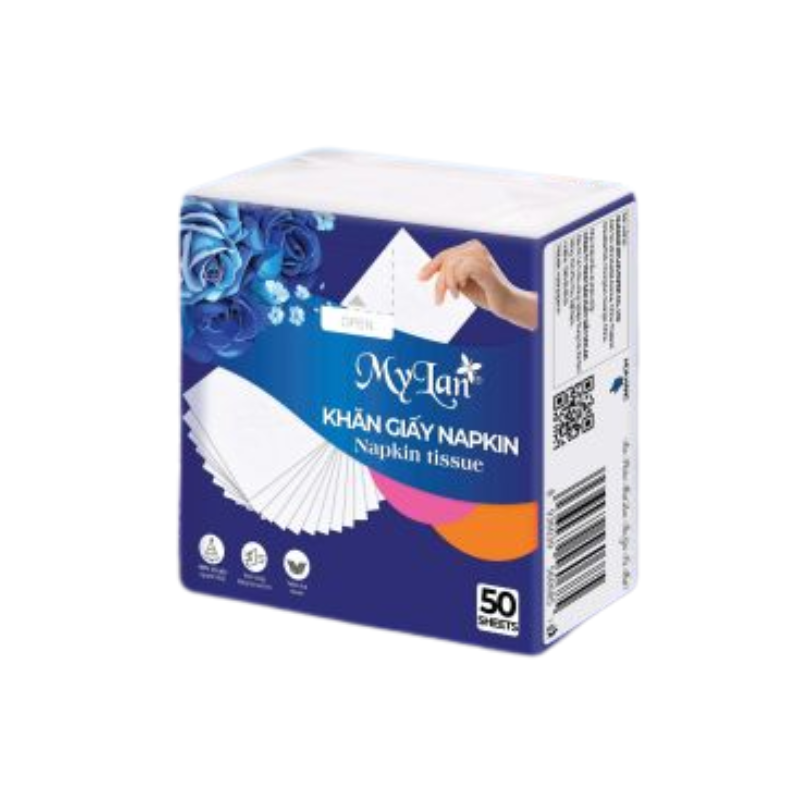 Khăn giấy Napkin 230 x 230mm Mylan (Gói 50 tờ 2 lớp)