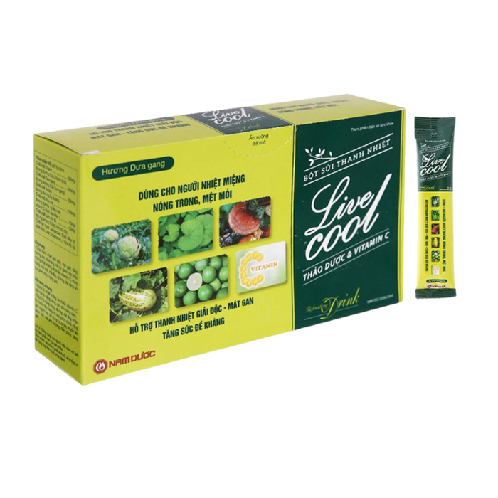 Bột Sủi Thanh Nhiệt Live Cool Hương Dưa Gang Nam Dược (H/10G)