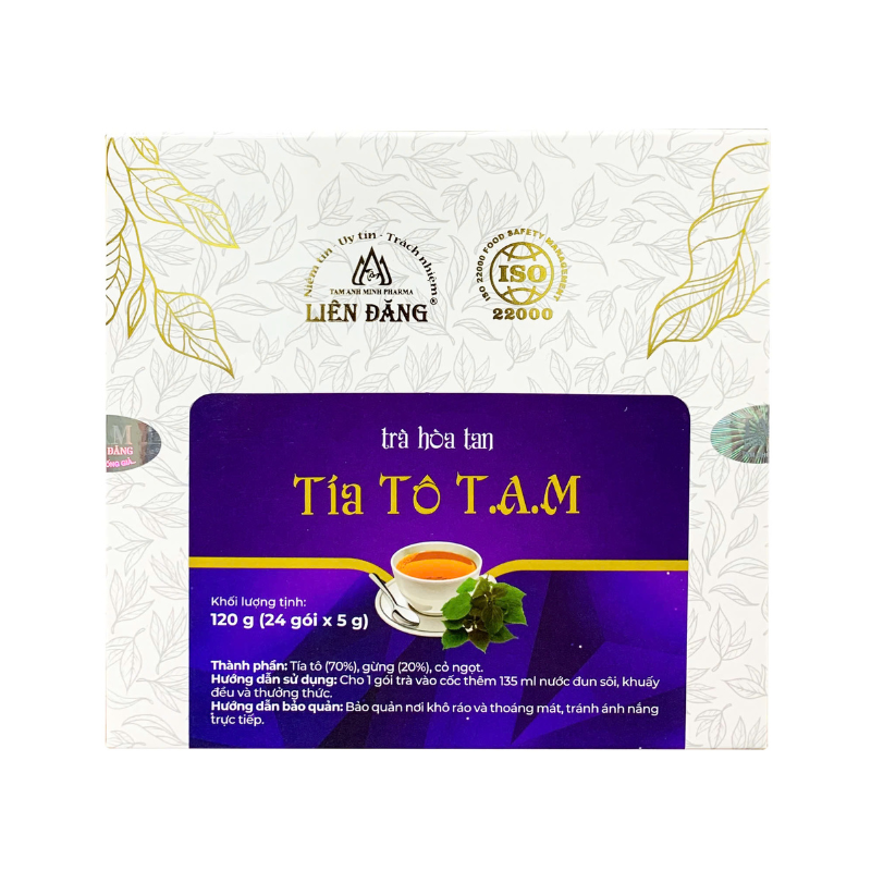 Trà hòa tan Tía Tô T.A.M (Hộp 24 gói)
