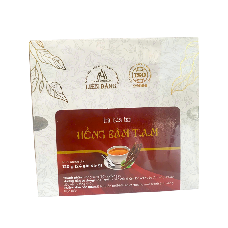 Trà hòa tan Hồng Sâm T.A.M (Hộp 24 gói)