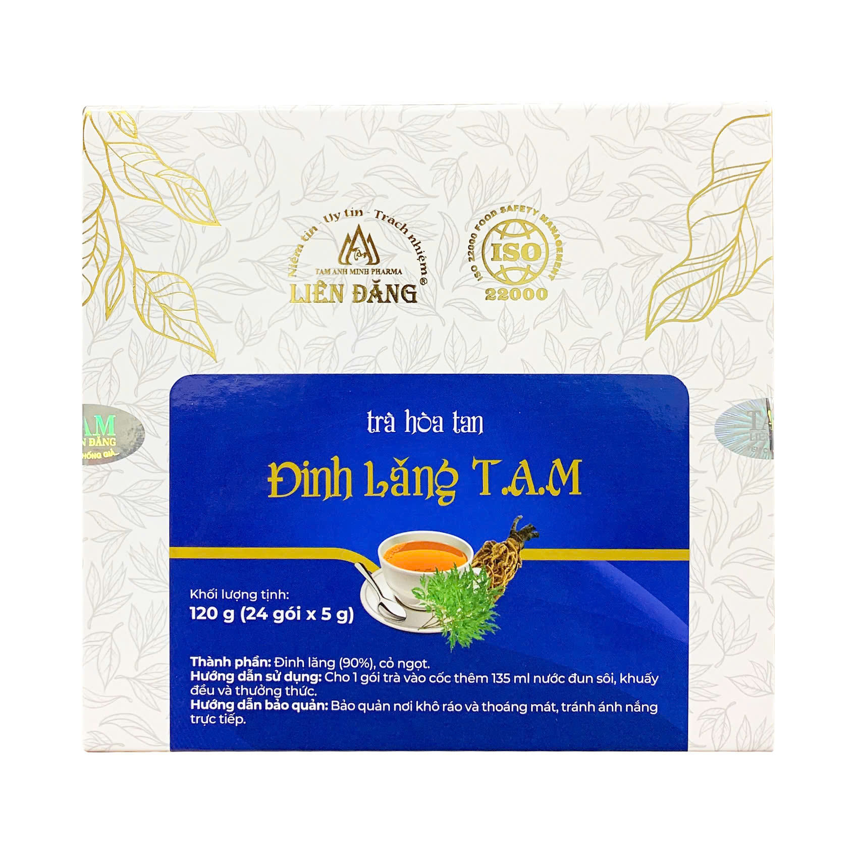 Trà hòa tan Đinh Lăng T.A.M (H/24gói)