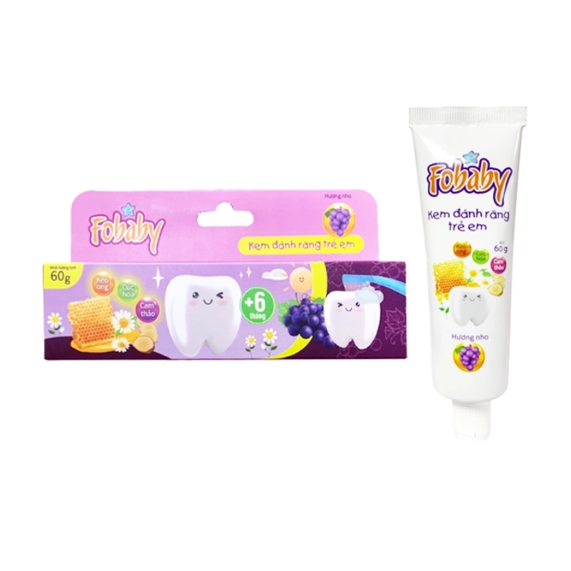 Kem đánh răng trẻ em Fobaby hương nho 60g