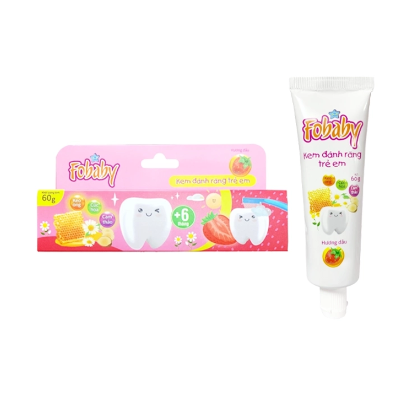 Kem đánh răng trẻ em Fobaby hương dâu 60g