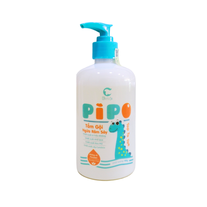 Tắm gội ngừa rôm sảy Pipo 450gr