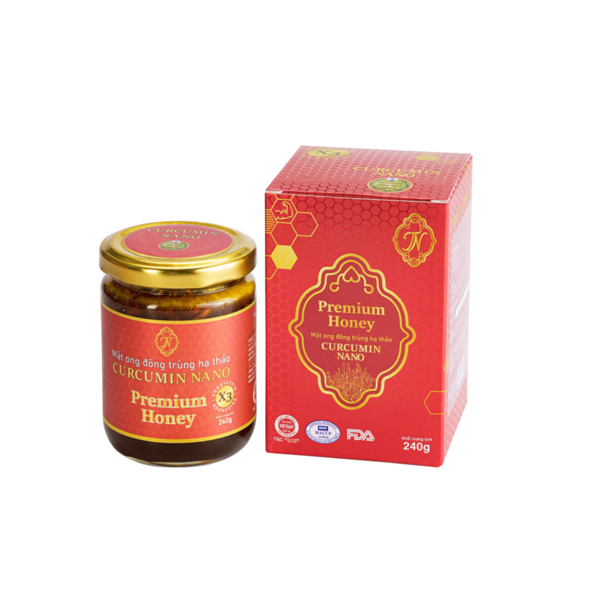 Mật Ong Đông Trùng Hạ Thảo Curcumin Nano (H/240gr)