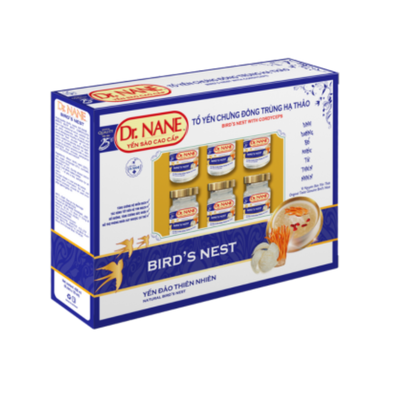 Yến sào Dr. Nane Đông Trùng Hạ Thảo 25% (Hộp 6 Lọ)