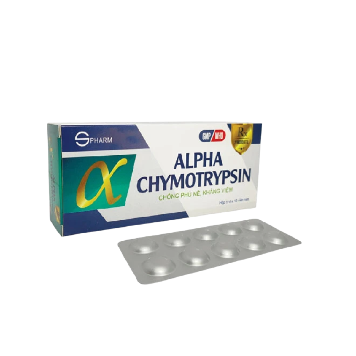 Alphachymotrypsin 4.200 S.Pharm vỉ nhôm (H/50v)