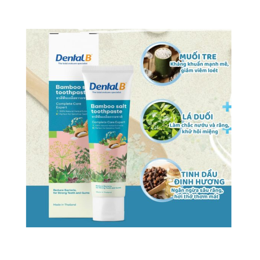 Kem Đánh Răng Thảo Dược Muối tre Người lớn Dental B (Tuýp 120gr)