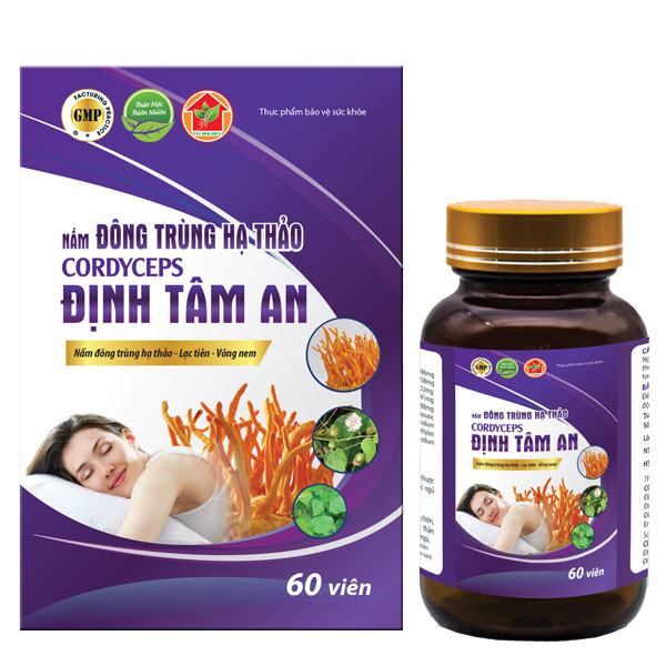 Nấm Đông Trùng Hạ Thảo Cordyceps Định Tâm An (H/60v)