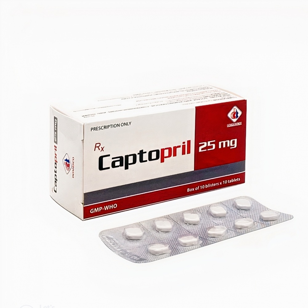 Captopril 25mg Domesco (H/100v)